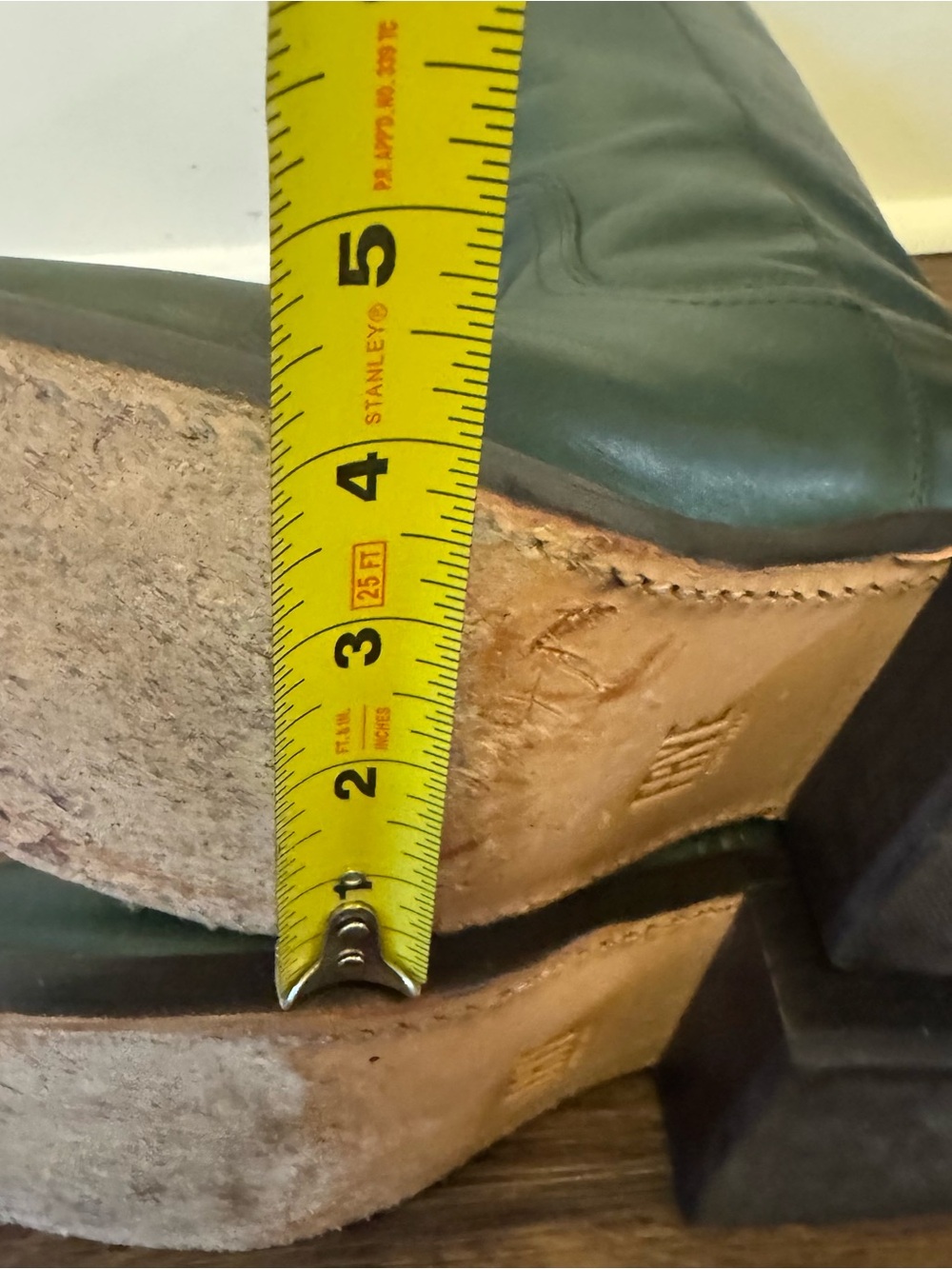 Frye Campus Boots Dark Green Leather Over-The-Knee Riding Boots - Picture 10 of 13